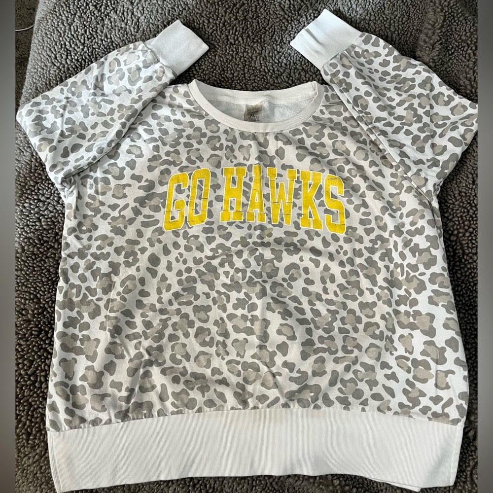 Go Hawks! Leopard print top